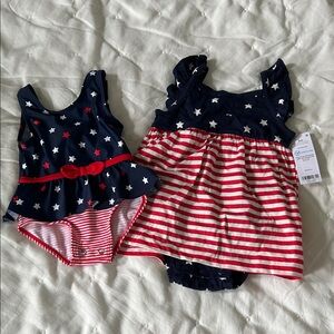 Navy and Red Star Baby Outfit Set